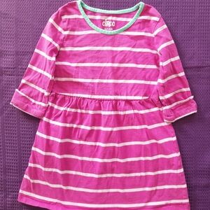 Circo Pink and White Striped Kids Dress